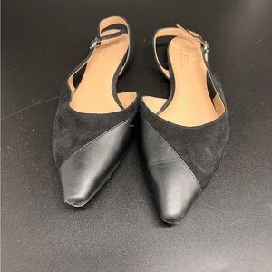 27 Edit Naturalizer Womens Size 8 Makenna Leather Black Flats Sleek Career